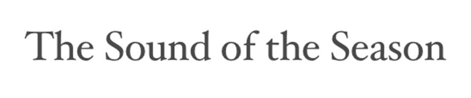 Image shows The Sound of the Season logo: white background and black font.