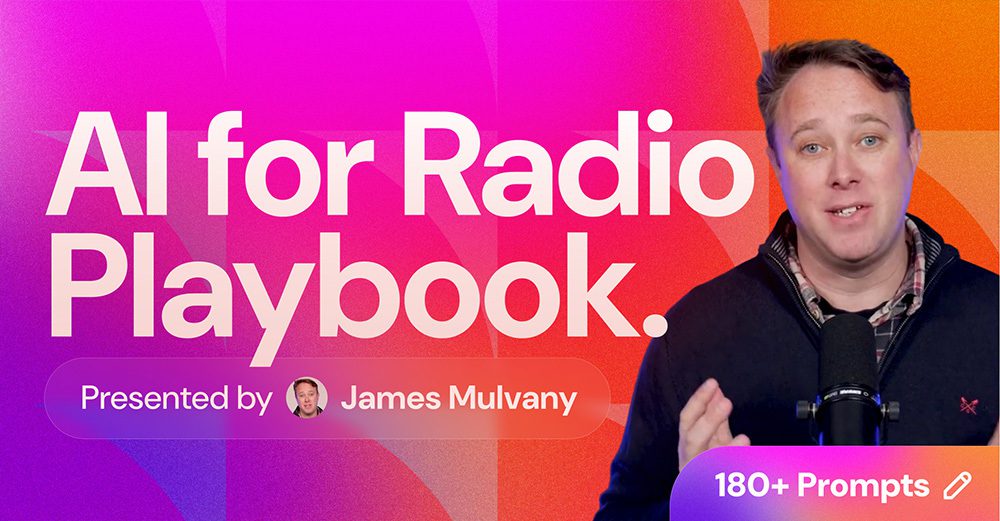 Image is the cover image for the AI for Radio Playbook.