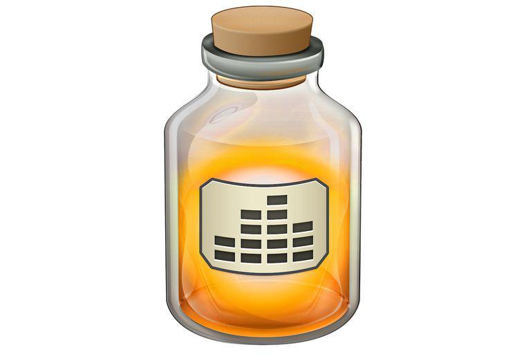 Image shows the logo for Audio Hijack, an animated cork-stop bottle.