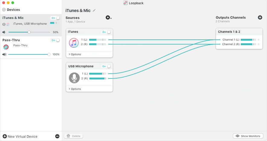 This is a screenshot of how Loopback appears, a mostly white screenshot with a small graph of sorts in the centre.
