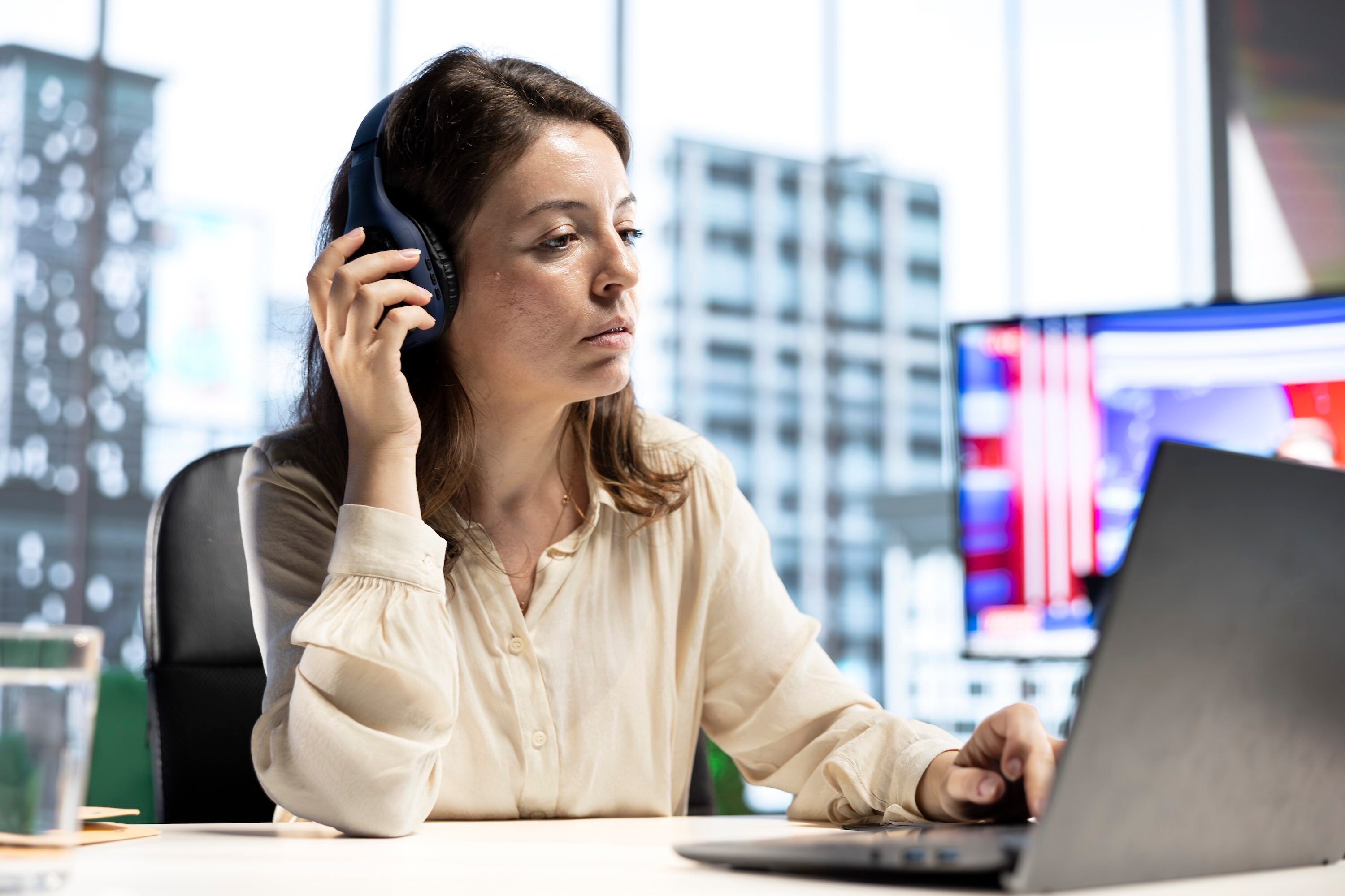 Businesswoman Enjoying Her Favorite Music