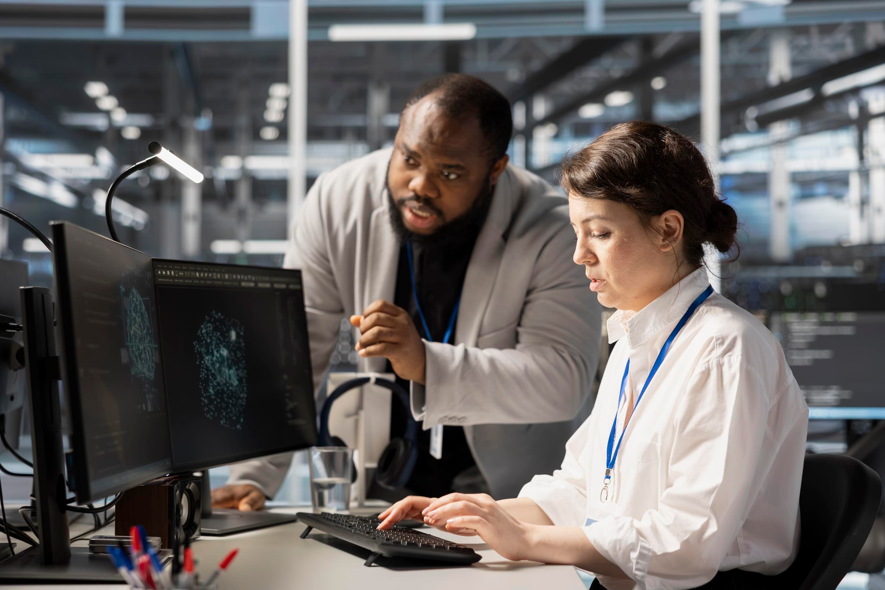 Data Center Manager Supervising Worker Using Artificial Intelligence