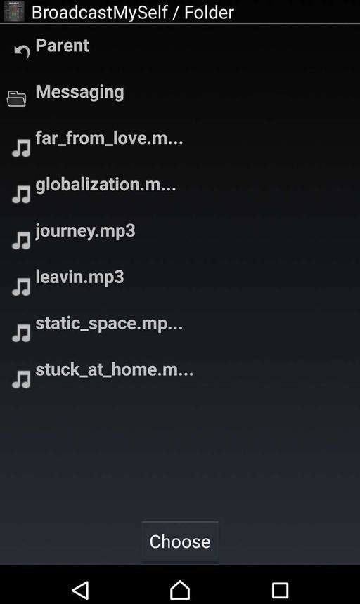 This is a list of tracks in white text against a black backdrop. The tracks all have stock names.