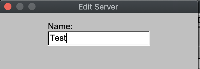 Image shows the Server Name Field within the software BUTT.