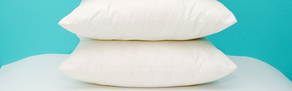 Image shows two pillows stacked on top of each other.