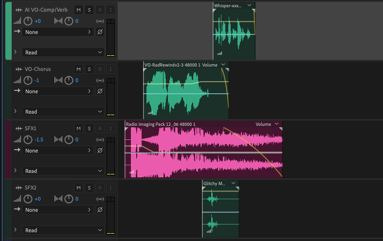 Adobe Audition editing.