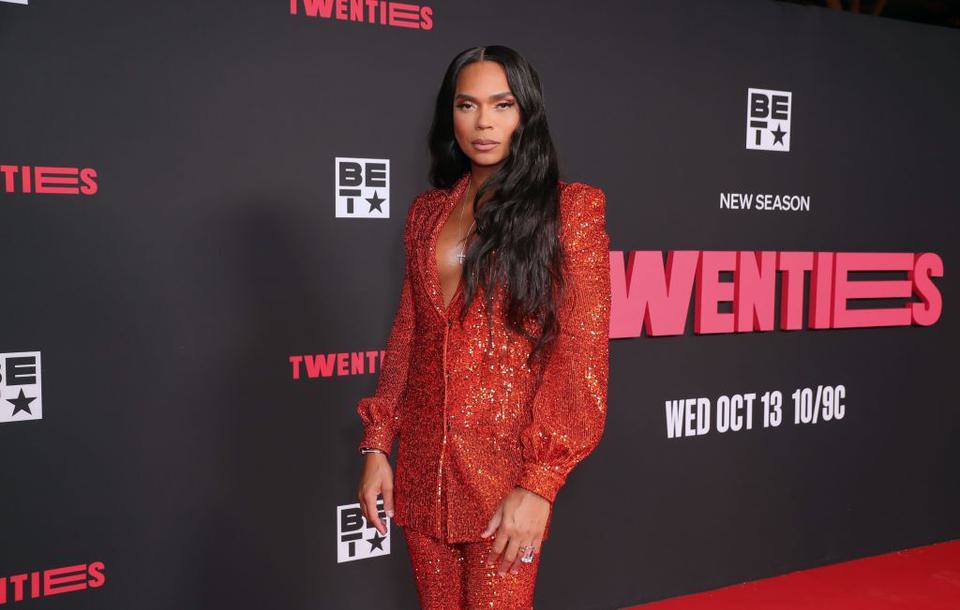 A photo of B Scott on the red carpet at the BET music awards.