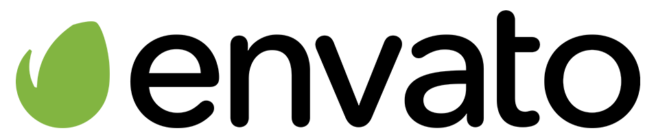 This is a white backdrop with envato written in the centre, and a green left next to that.