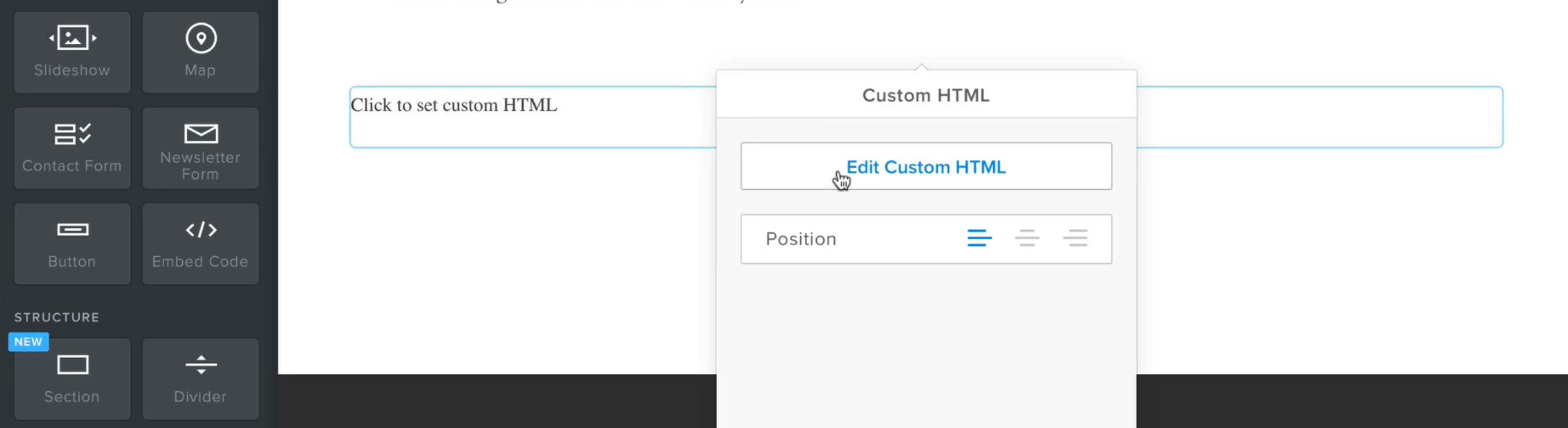 Image is a screenshot showing the embed code for a button being copied on to a radio station website example.
