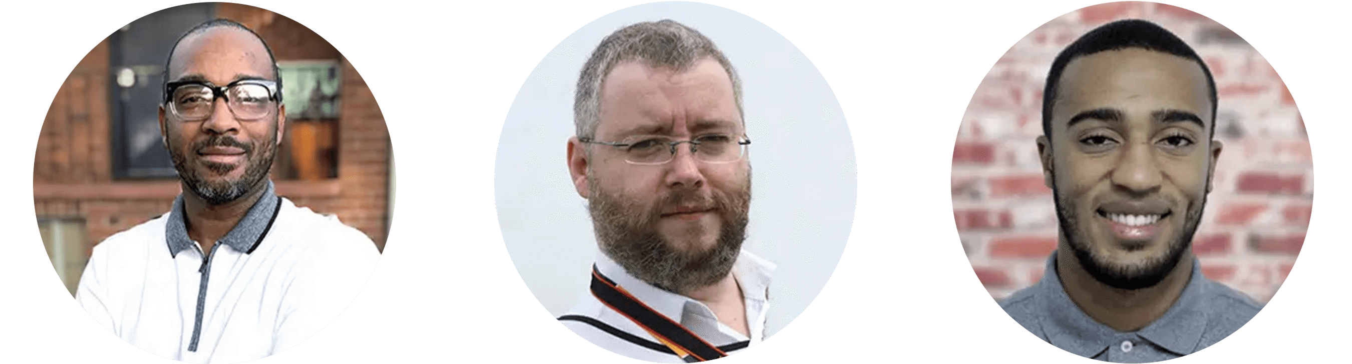 Image is three circular headshots of members of the Radio.co Customer success team.