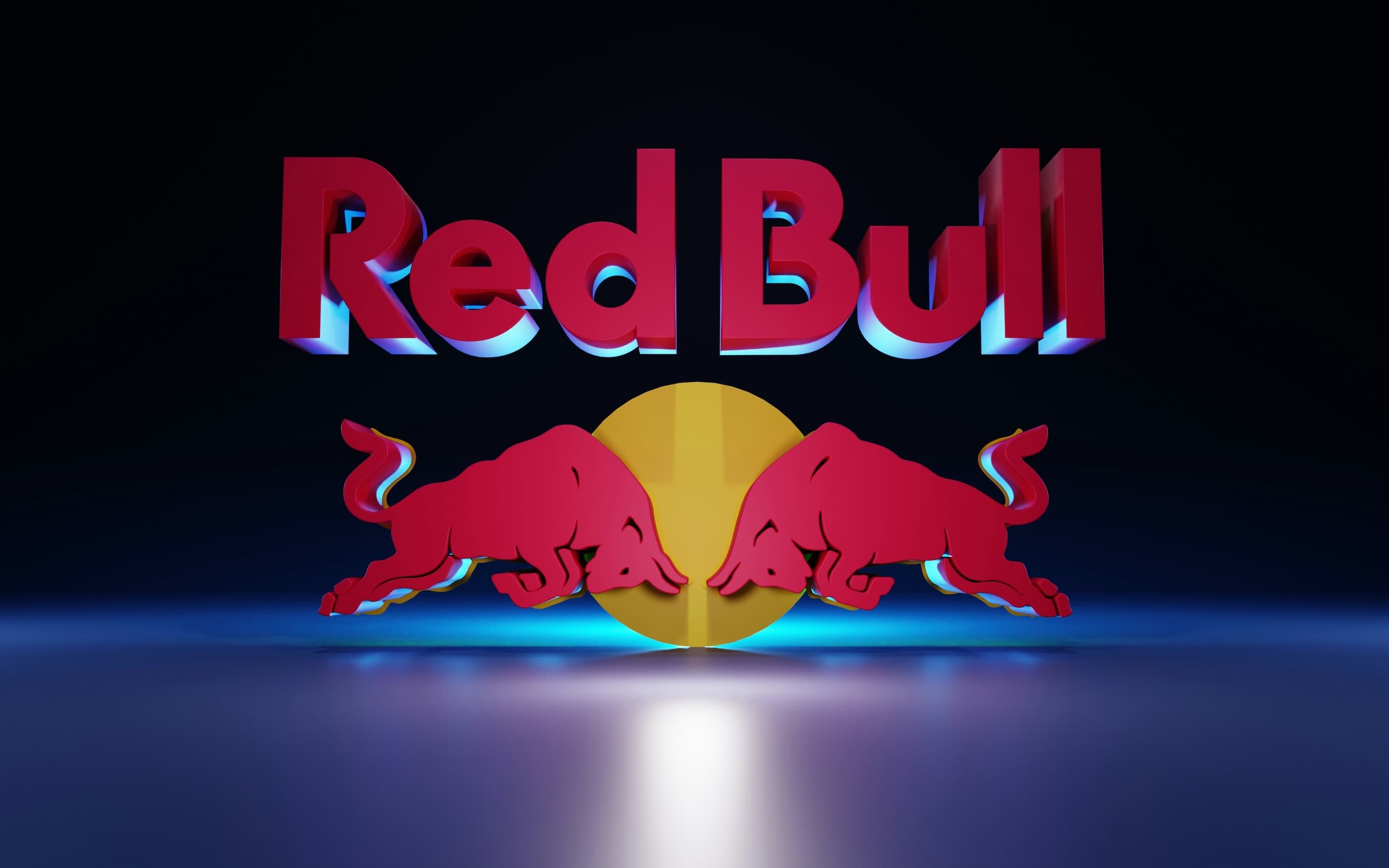 Red Bull logo on dark background.