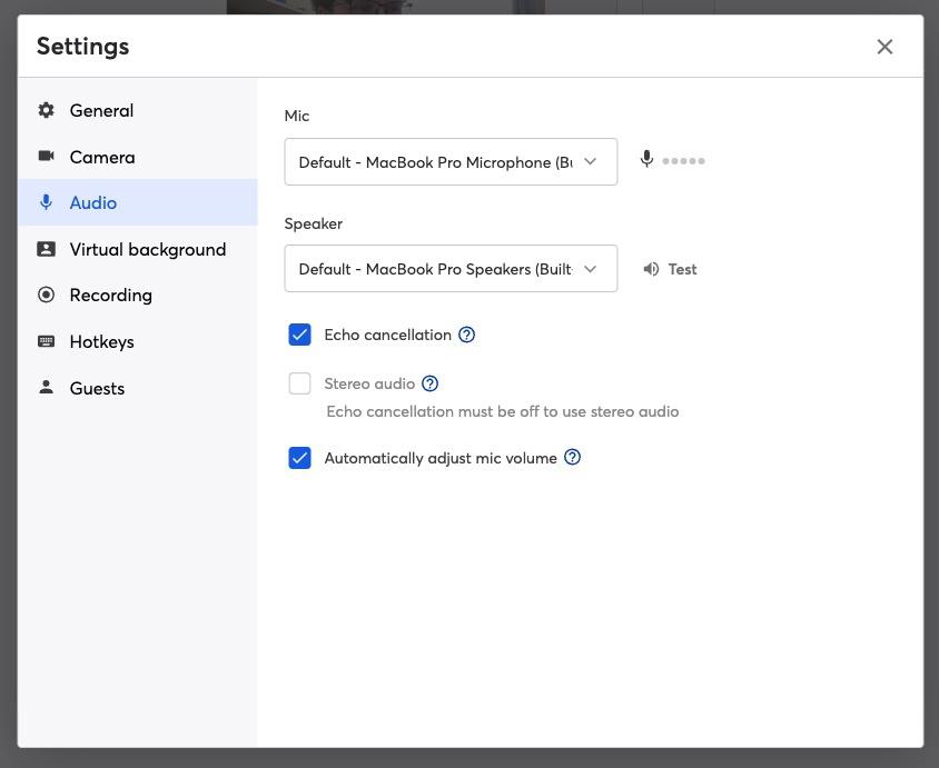 A screenshot showing StreamYard's studio settings.