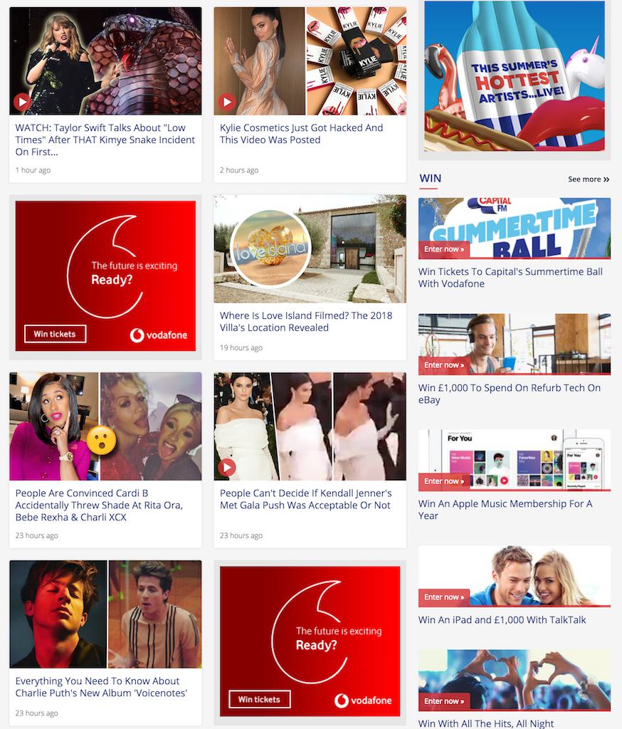 Image shows a page on the Capital 1 website.